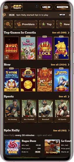 Gokkasten en bonussen in de FatPirate Casino-app voor je telefoon