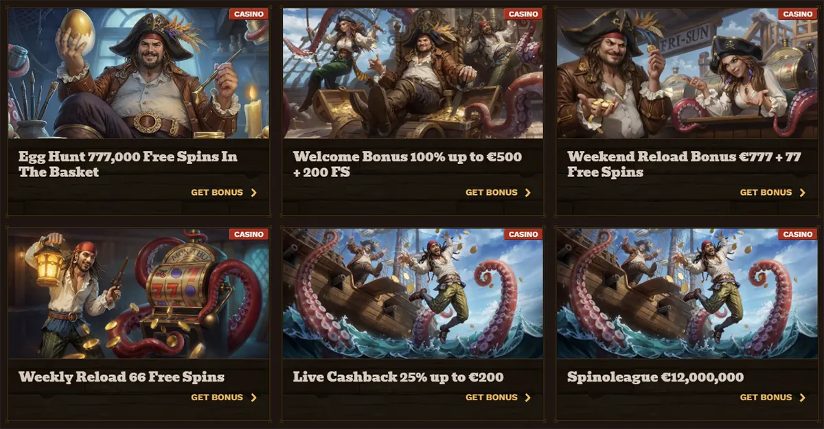 Promoties en bonussen op je telefoon bij FatPirate Casino